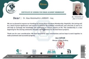 اختيار تدريسية من كلية العلوم الاسلامية  ضمن عضوية اكاديمية ريما التركية