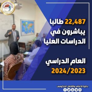Read more about the article التعليم تعلن مباشرة 22487 طالبا في الدراسات العليا