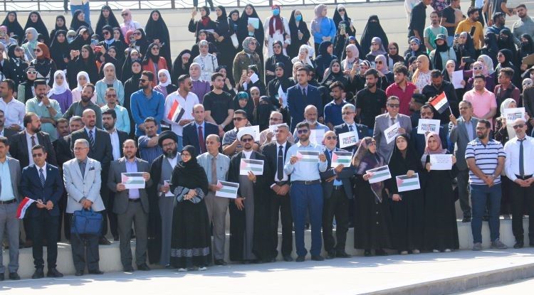 مشاركة كلية العلوم الاسلامية في وقفة تضامنية لدعم الشعب الفلسطيني2