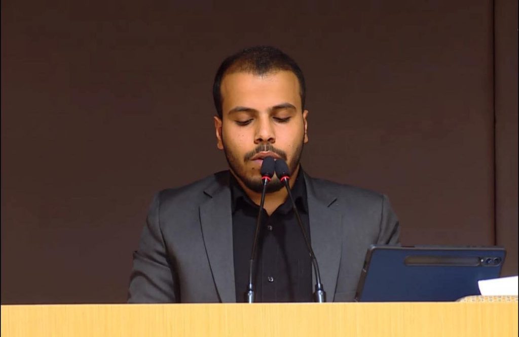 طالب من كلية العلوم الإسلامية يشارك في مسابقة مراقي المُجتبى الدولية للقصيدة العمودية