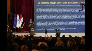 Read more about the article في فعاليات برنامج (+Erasmus) بالتعاون مع الاتحاد الأوربي ..وزير التعليم العالي والبحث العلمي الدكتور نعيم العبودي يعلن المضي في مسار الشراكات الدولية